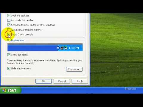 how to quick launch windows xp