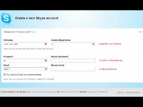 how to create skype account