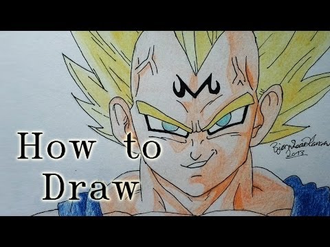 how to draw dragon ball z majin vegeta