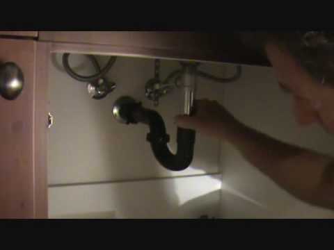 how to install p trap on pedestal sink