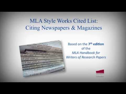 video-linktoworks-MLA Style Works Cited List: Citing Newspapers &...