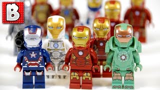 Every Lego Iron Man Minifigure Ever!!! + Rare Iron Patriot and War Machine! | Lego Collection Review