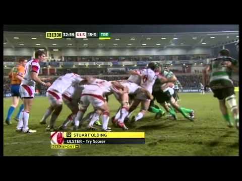 olding - Ulster v Treviso 01/03/2013 Stuart Olding Try.