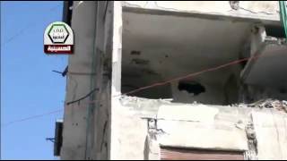 من أثار القصف على مخيم  الحسينية  بريف دمشق