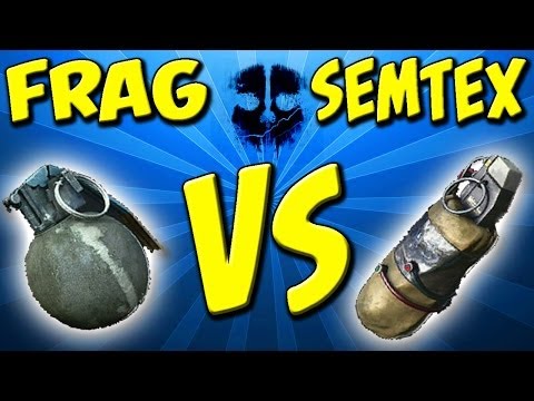 frag vs semtex - In this video I share and compare all of the important stats of the Frag grenade and the Semtex in Call of Duty Ghosts. I go over the detonation time, the ti...