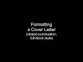 How To Format a Cover Letter (Standard Block Format)