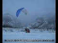 Paramotor extreme crazy stunts in snow