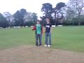 testing the bounce on the welly wicket with a can of dr p