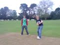 testing the bounce on the welly wicket with a can of dr p