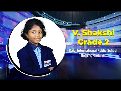 Kalvi Talks | Season 4 | V. Shakshi - Grade 2 | What I Want to Be When I Grow Up | Kalvi Schools