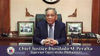 Chief Justice Diosdado M. Peralta Anniversary Message