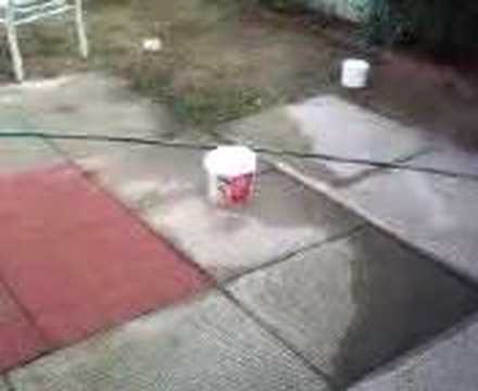 chlorine/methanol bomb in stucco tub
