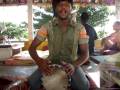 Indian guy plays the Djembe drum as fast as he can!