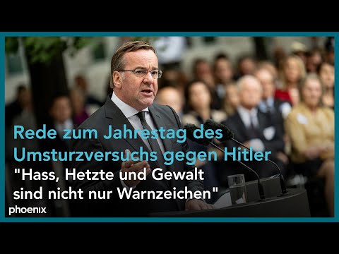 Bundesverteidigungsminister Boris Pistorius (SPD) zum Jahrestag des Attentats- und Umsturzversuchs gegen Hitler