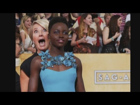 SAG Awards: Emma Thompson photobombs Lupita Nyong'o at Screen Actors Guild Awards