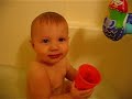 Wellington drinking tub water and talking.