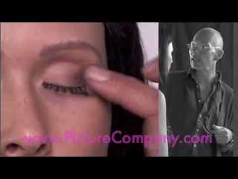 Female alopecian named Chrissy has her eyelashes and eyebrows done by a professional makeup artist. Full video available through www.PictureCompany.com