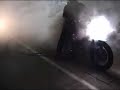 Super long smoky burnout on a Panhead