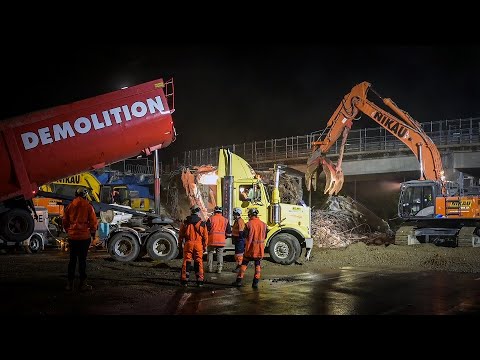 Smashing job! Park Estate Road Bridge gets demolished