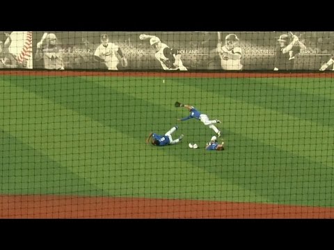 Watch Kentucky Baseball Players Collision/Diving Catch Vs. Louisville