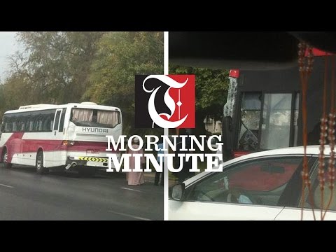 Mwasalat bus collides with a tourist bus in Ghubra.