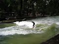 surfing in the isar river  munich germany 