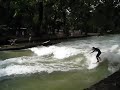 surfing in the isar river  munich germany 