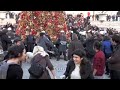 Athens Syntagma Activist Protests Against Xmass Tree Athens Syntagma Activist Protests Against Xmass Tree