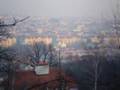Sunset viewed from the Petřín hill in Prague