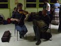 eric theze (bandoneon) and wouter vandenabeele (violin) playing for the dancers at damada festival, france 8.5.08.