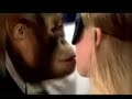 Monkey kisses woman in a kiss contest funny viedeo Monkey kisses woman in a kiss contest funny viedeo