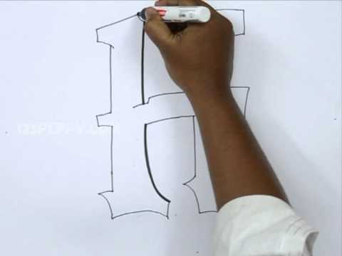 how to draw letter h in graffiti