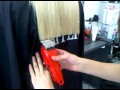 cutting long blond hair whit a clipper