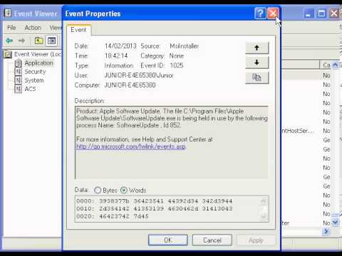 how to locate event viewer in xp