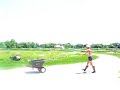 tony hauling manure water from garden