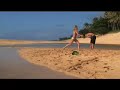 Bikini girl kicks beachbums ass