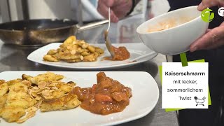 Luftiger Kaiserschmarrn mit Erdbeer-Rhabarber-Ragout – Einfaches Rezept von Kali Schneider