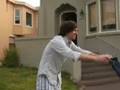 Runaway jeans cause car crash