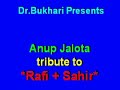 Few years back a friend of mine from U.K. sent me Anup JaloTa's Tribute to Legends CD. I threw it away thinkin how can anyone sing the Immortal Songs of Rafi or even Mannaday etc. Today while searching for sumthin else i just played its first track and i felt he din sing that bad. Give it a try folks. The Original song is Sung by Rafi sahab under composition of Roshan for Kaydar Sharma's remake of Chitralekha in 1964. Sahir Ludhianvi was challenged to write Hindi songs as he had established himself as an Urdu Lyricist that time...and he wrote great lyrics in Hindi thereafter.This also reminds me of a purely Urdu lyricist Tanvir Naqvi who was given task to write Punjabi lyrics and he did justice with them (Jadon hauli jai lena aein mera naaa and Chal chaliay dunya di us nukRay and others) ... also i thought of great Urdu movie Music Director Khwaja Khurshid Anwar who was asked to compose for Punjabi Movies and he done wonders for Heer Ranjha and a few others. These all great person proved what ? If u got talent .. sky is the limit .. and sumtimes even beyond skies.