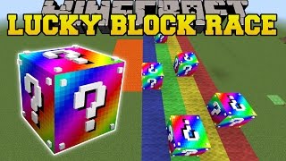 Minecraft: EXTREME RAINBOW LUCKY BLOCK RACE - Lucky Block Mod - Modded Mini-Game
