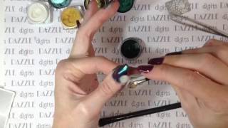 TUTORIAL: Stencilled mirror chrome gradient design using mirror chrome powder!