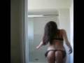Shilpa, an indian girl in black bra and thong