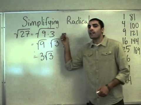 yaymath - An introductory look into simplifying radicals, also known as simplifying square roots. YAY MATH! Visit yaymath.org Videos copyright (c) Yay Math.