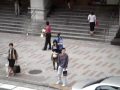 Handing out leaflets, Meguro Station, Tokyo