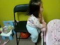Odrielle way of getting down from the chair,