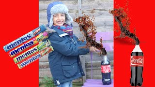 Mentos coke science experiment.