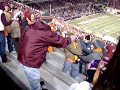 This guy does a front flip down 5 rows of bleachers and takes out some people at VT-Duke game