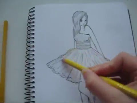 how to draw girl in a dress