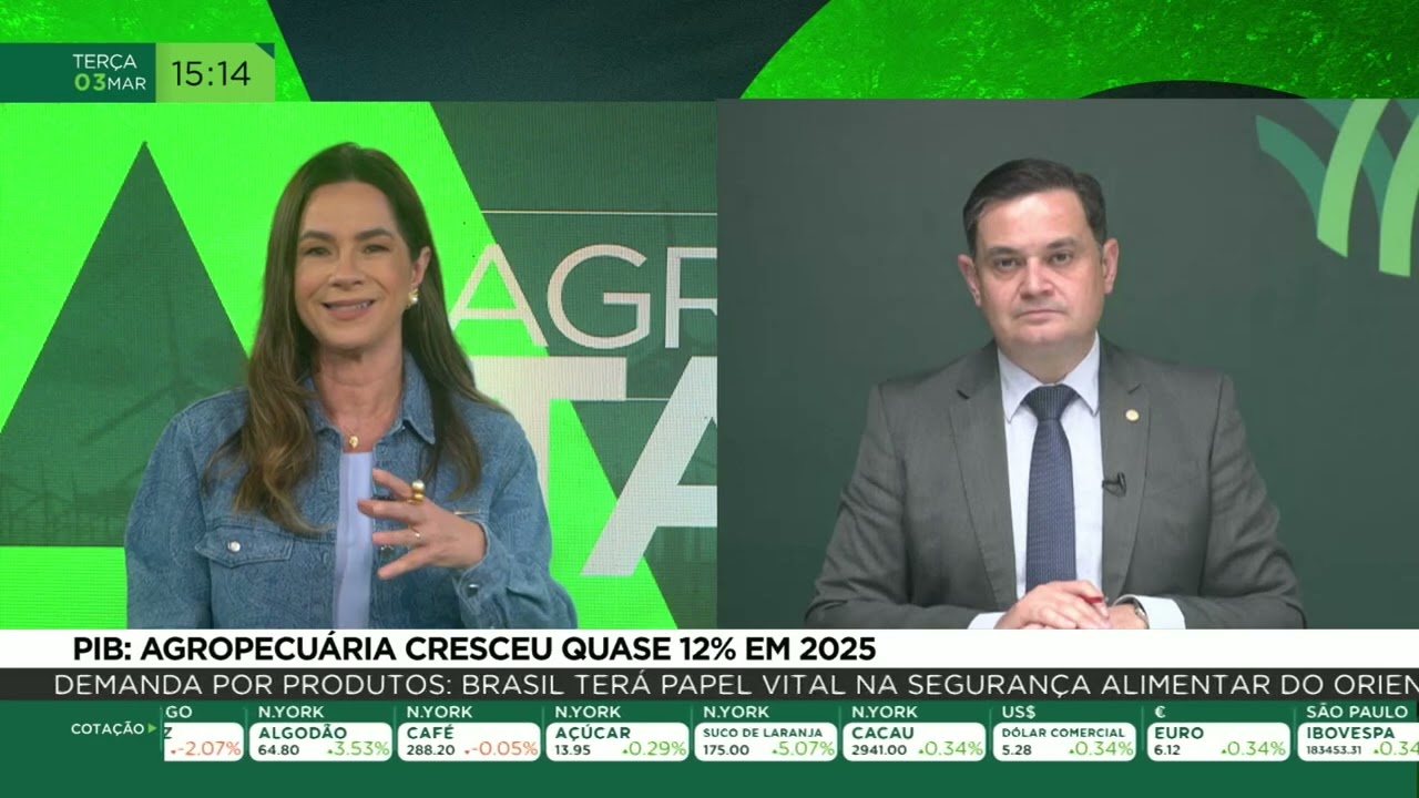 PIB: agropecuária cresceu quase 12% em 2025