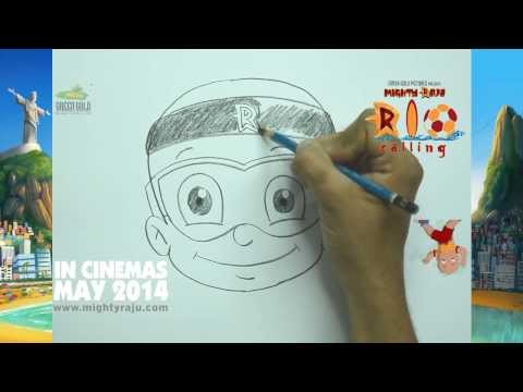 how to draw bheem step by step